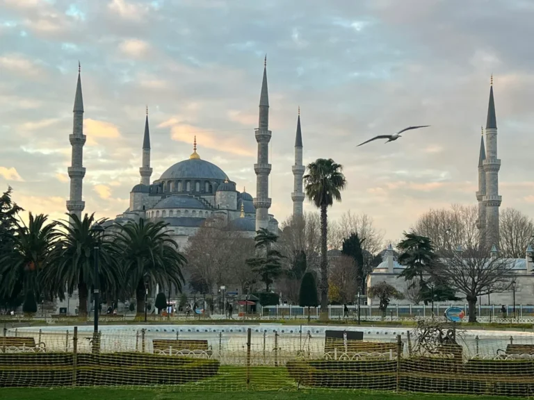 The Blue Mosque in Istanbul seen from Sultanahmet Park
