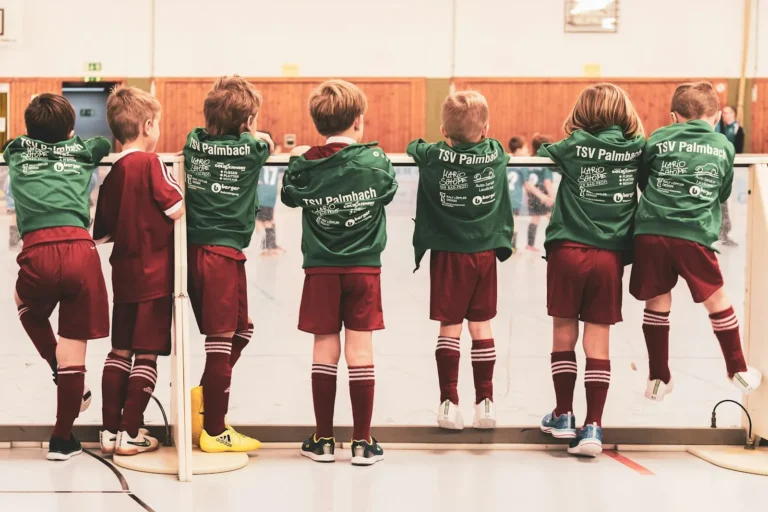 A youth sports team in matching jerseys