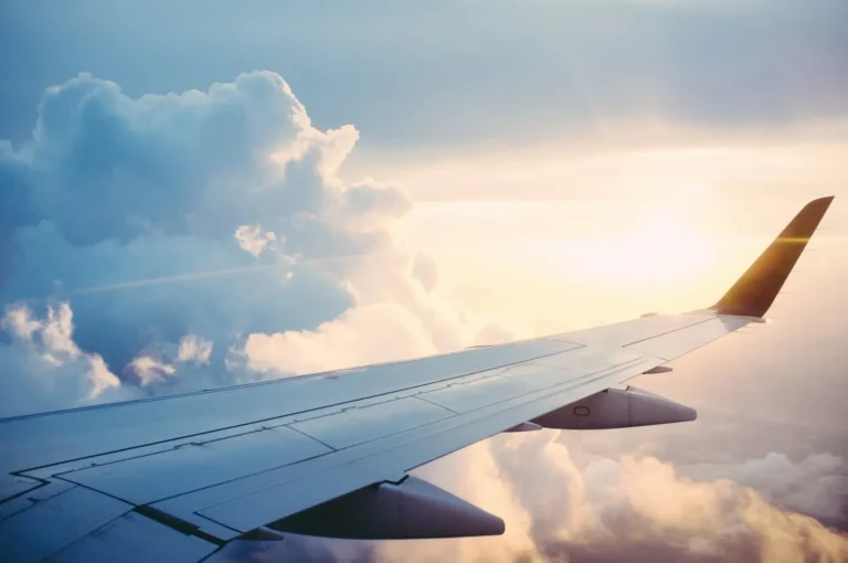 View of clouds from an airplane window