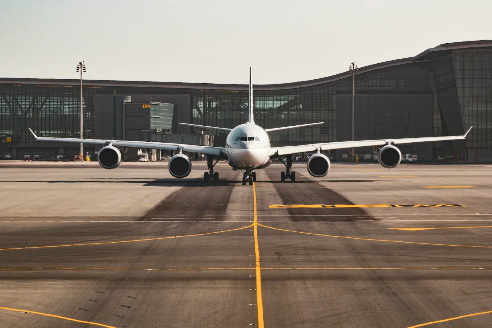 Passenger jet at an airport gate